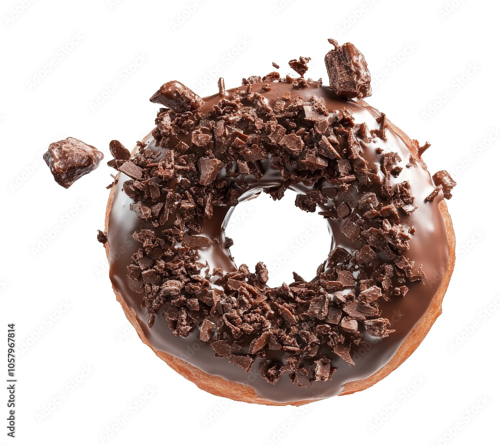 Chocolate donut with crushed chocolate Chocolate donut with crushed chocolate