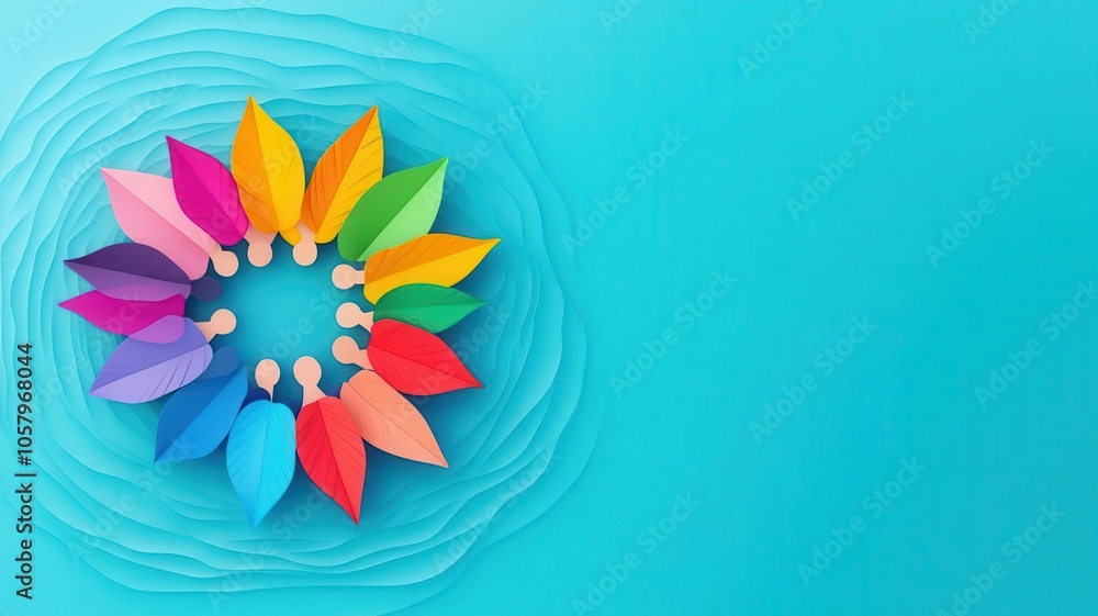 Obraz premium Inclusive leadership flat design top view diversity theme water color Triadic Color Scheme