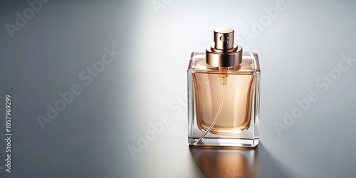 Luxury perfume bottle on white background isolated mockup