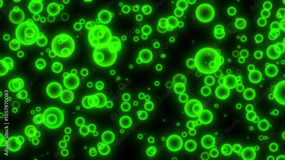 green bubbles moving up on black background green bubbles moving up on black background