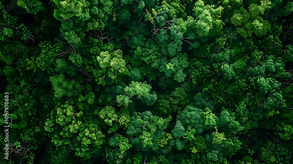 This is an aerial view of a lush green forest. This is an aerial view of a lush green forest.