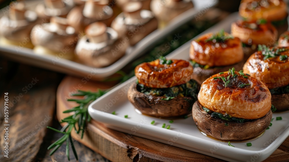 Enjoy these delicious and savory puff pastry bites filled with mushrooms and fresh spinach for a delightful treat Enjoy these delicious and savory puff pastry bites filled with mushrooms and fresh spinach for a delightful treat