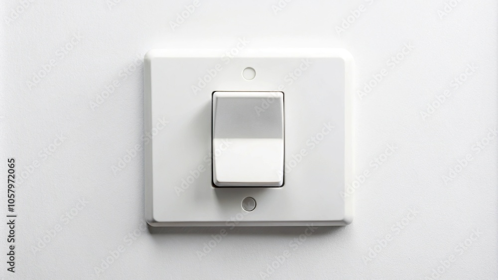 Macro closeup of white light switch on white background Macro closeup of white light switch on white background