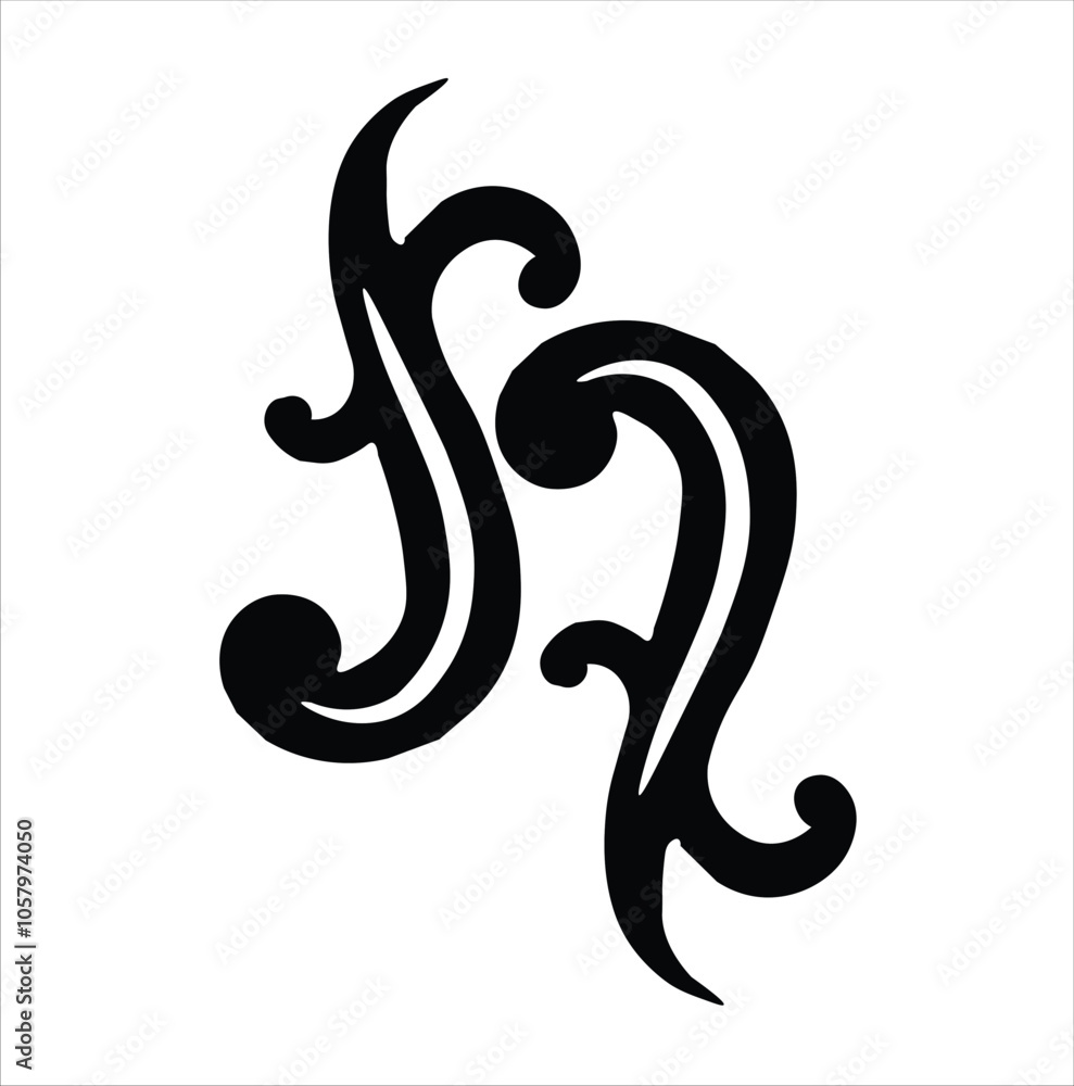 Ornamental Floral Design A classic black and white floral design element featuring elegant, curved leaves and intricate detailing. Perfect for use in decorative borders, logos, or vintage-inspired gra Ornamental Floral Design A classic black and white floral design element featuring elegant, curved leaves and intricate detailing. Perfect for use in decorative borders, logos, or vintage-inspired gra