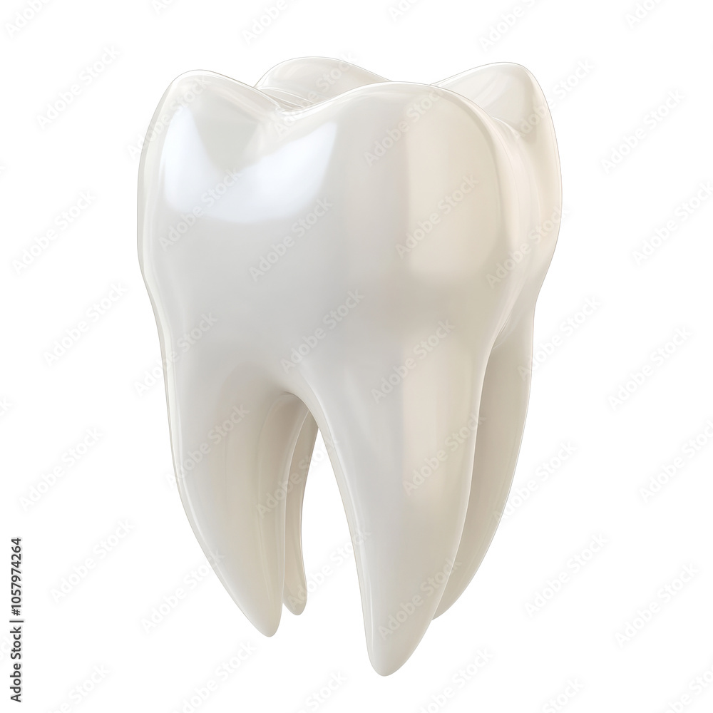 Realistic white tooth model on a plain background Realistic white tooth model on a plain background