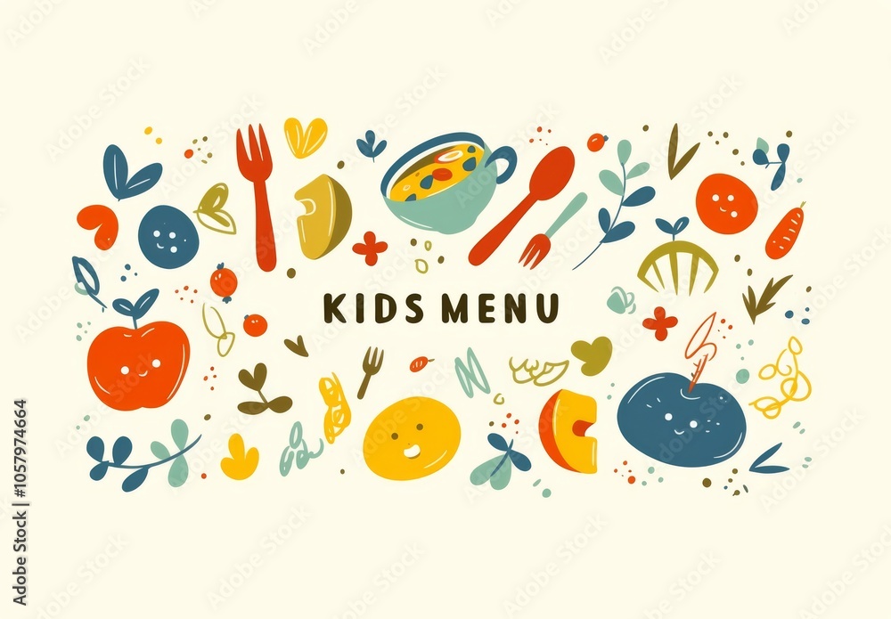 Playful logo design for a kids' restaurant featuring the text Playful logo design for a kids' restaurant featuring the text