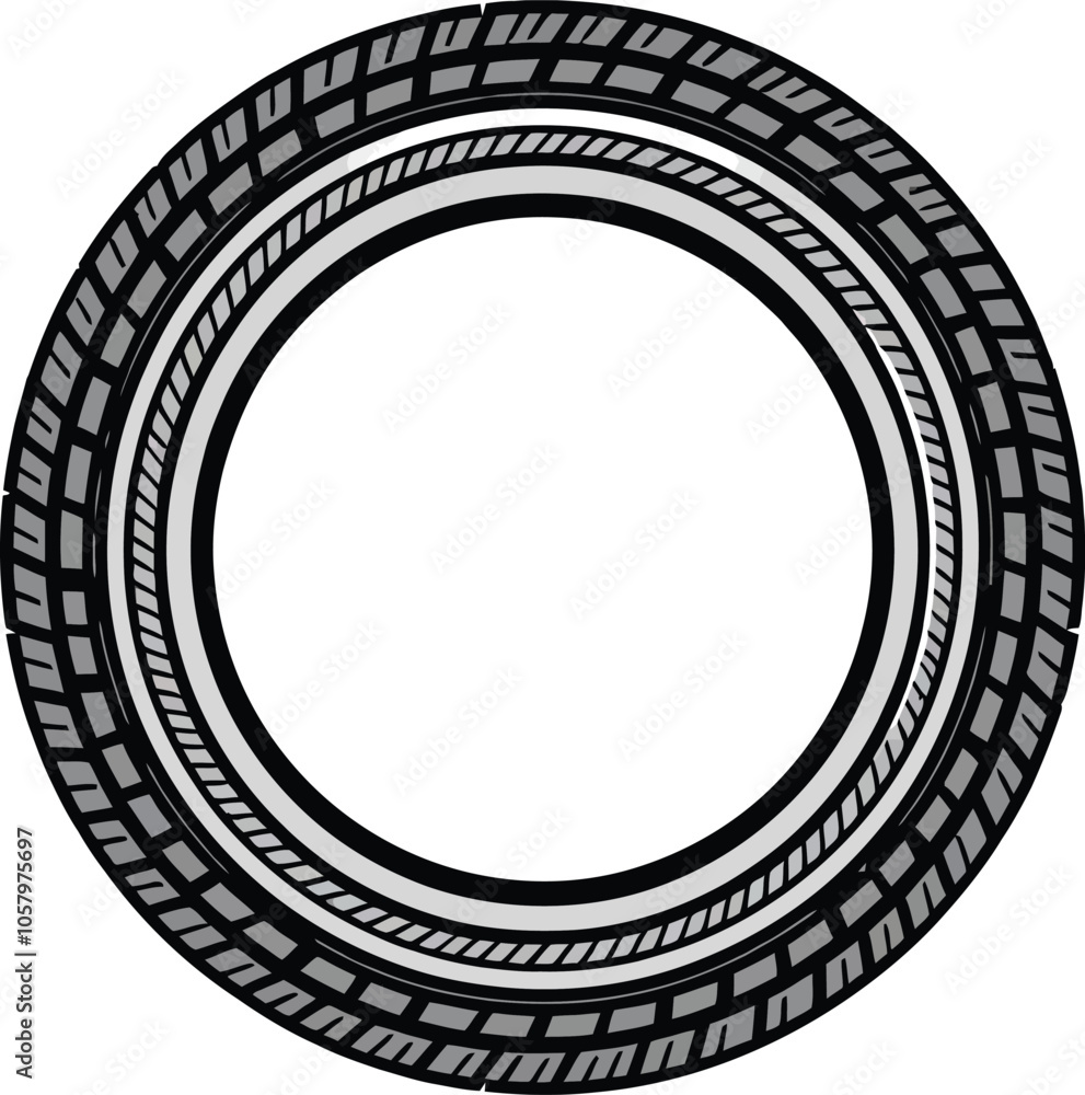 Circle Tire Track Vector Illustration Circle Tire Track Vector Illustration