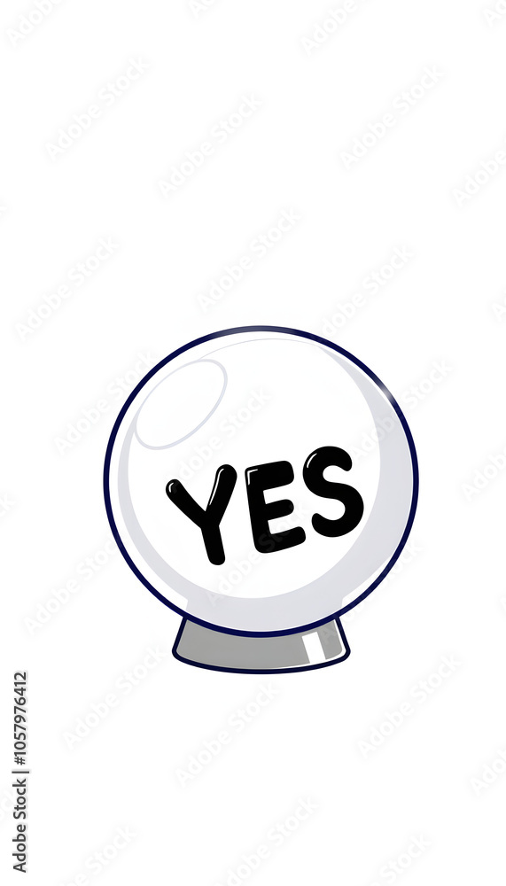 Magic 8 ball with prediction YES isolated on white background isolated with white highlights, png Magic 8 ball with prediction YES isolated on white background isolated with white highlights, png