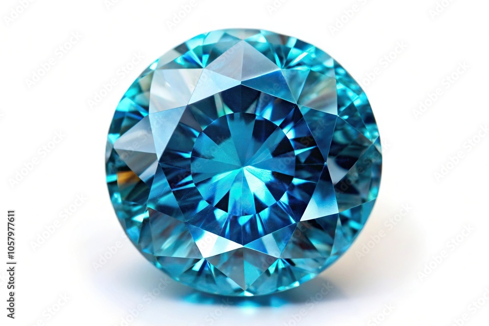 Macro shot of natural blue zircon gem on blurred background Macro shot of natural blue zircon gem on blurred background