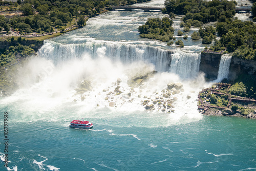 Aerial view of Niagara waterfall in the Summer
