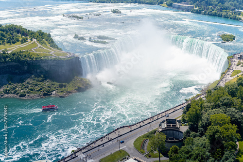 Aerial view of Niagara waterfall in the Summer
