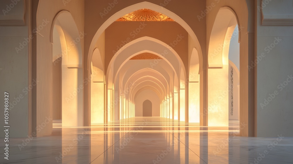Serene Architectural Arches in Soft Evening Light Serene Architectural Arches in Soft Evening Light