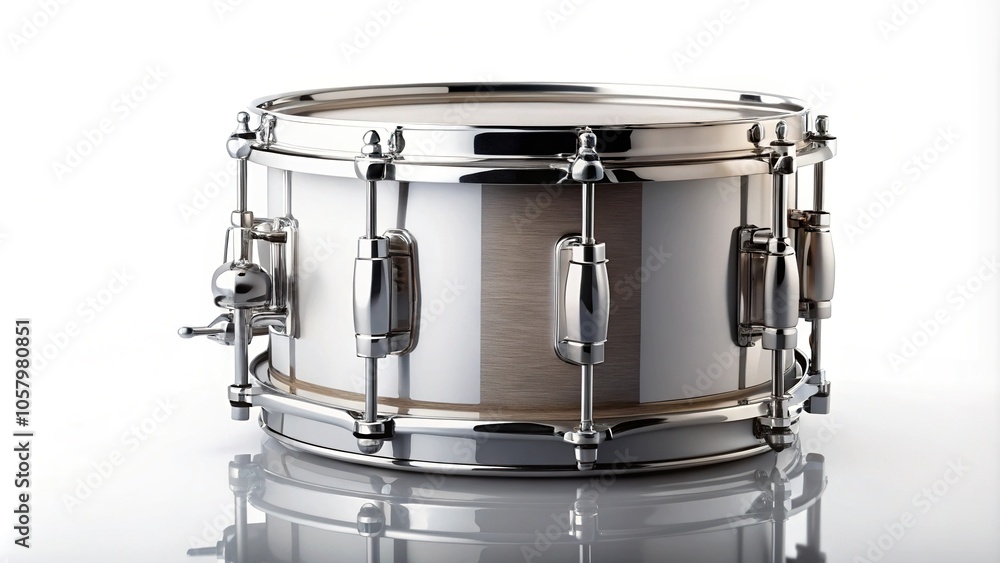 Marching drum and snare isolated on white background medium shot Marching drum and snare isolated on white background medium shot