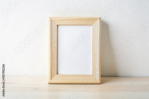 Medium shot frame on light wood white background with horizontal layout