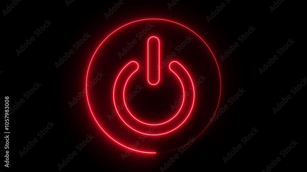 Neon glowing power button icon animated on a black background ,The appearance of neon symbol power off alpha channel Premultiplied Neon Power Start Button Sign Flicker Light Ellipse Symbol 4k video, Neon glowing power button icon animated on a black background ,The appearance of neon symbol power off alpha channel Premultiplied Neon Power Start Button Sign Flicker Light Ellipse Symbol 4k video,