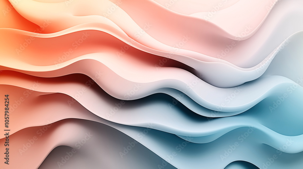 Abstract artistic background with smooth gradient waves in orange, pink, and blue tones, creating a layered flowing texture reminiscent of topographic or geological formations. Abstract artistic background with smooth gradient waves in orange, pink, and blue tones, creating a layered flowing texture reminiscent of topographic or geological formations.