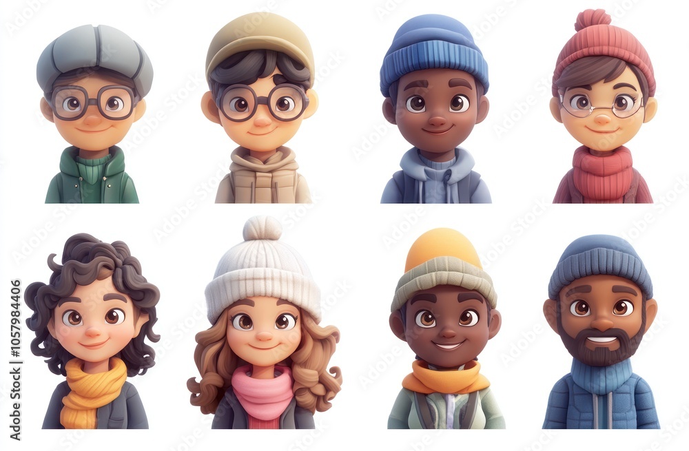Smiling People Closeup Portrait Set Cute Cartoon Businessman Male and Female Avatars Multi-ethnic Man and Woman Faces Isolated on White Background Smiling People Closeup Portrait Set Cute Cartoon Businessman Male and Female Avatars Multi-ethnic Man and Woman Faces Isolated on White Background