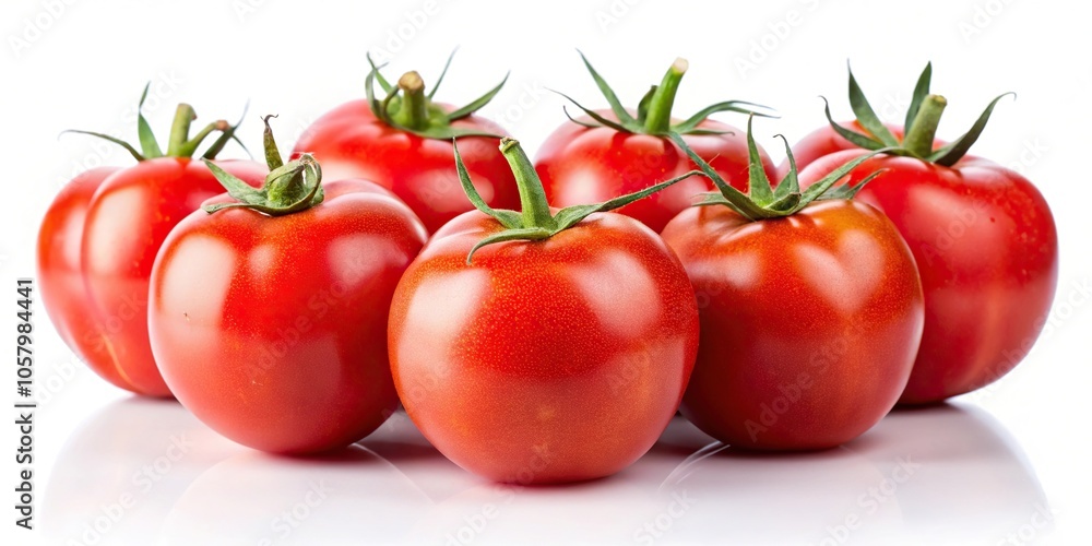 Medium shot of red tomatoes isolated on a white background Medium shot of red tomatoes isolated on a white background
