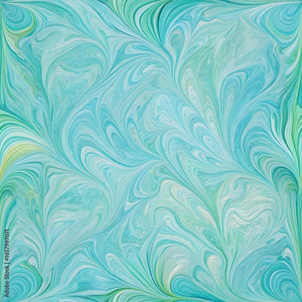 seamless light blue pattern with flowers and waves seamless light blue pattern with flowers and waves