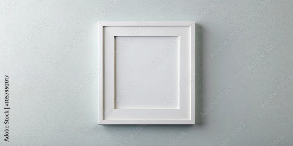 Minimalist empty white frame on wall Minimalist empty white frame on wall