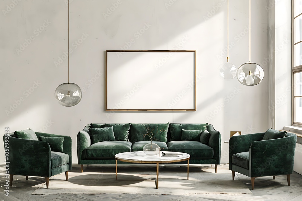 Modern Interior of Stylish Living Room ,Wall Mock Up, Frame , Poster with Beautiful Background, 3d render Modern Interior of Stylish Living Room ,Wall Mock Up, Frame , Poster with Beautiful Background, 3d render