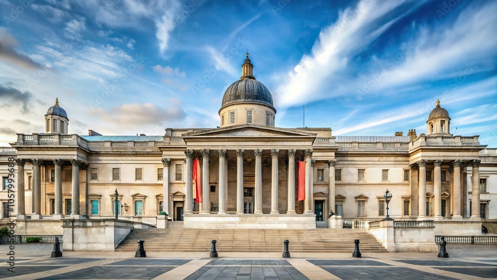 Fototapeta premium Minimalist interior of the National Gallery in Trafalgar Square, London