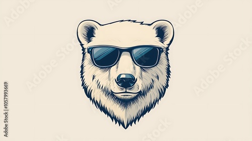 A playful polar bear logo design featuring cool sunglasses.
