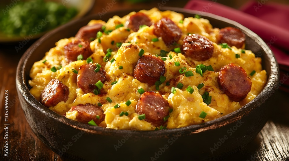 Jajecznica - Polish Scrambled Eggs with Sausage (Polish Cuisine) Jajecznica - Polish Scrambled Eggs with Sausage (Polish Cuisine)