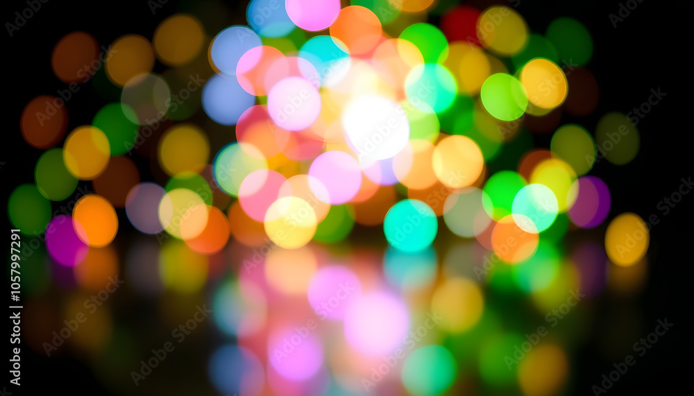 Abstract colorful bokeh and blurred reflection lighting on black background isolated with white highlights, png Abstract colorful bokeh and blurred reflection lighting on black background isolated with white highlights, png