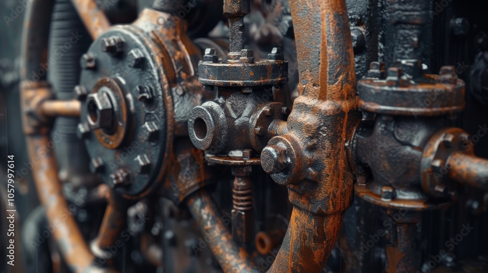 A closeup of a ships bilge pump showcasing its sy metal construction and intricate mechanism. A closeup of a ships bilge pump showcasing its sy metal construction and intricate mechanism.