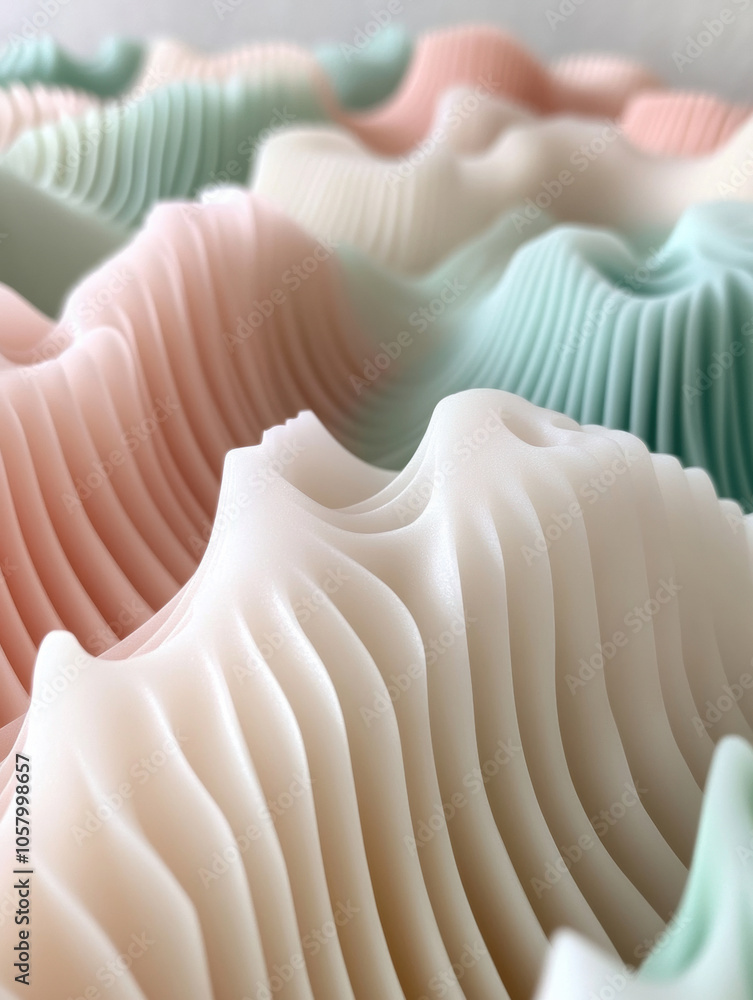 Textured pastel layers in soft pink, blue, and white form a serene, wavy abstract landscape full of depth and calm. Textured pastel layers in soft pink, blue, and white form a serene, wavy abstract landscape full of depth and calm.
