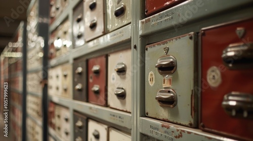 A row of lockers where visitors can store their personal belongings while browsing the archive. photo