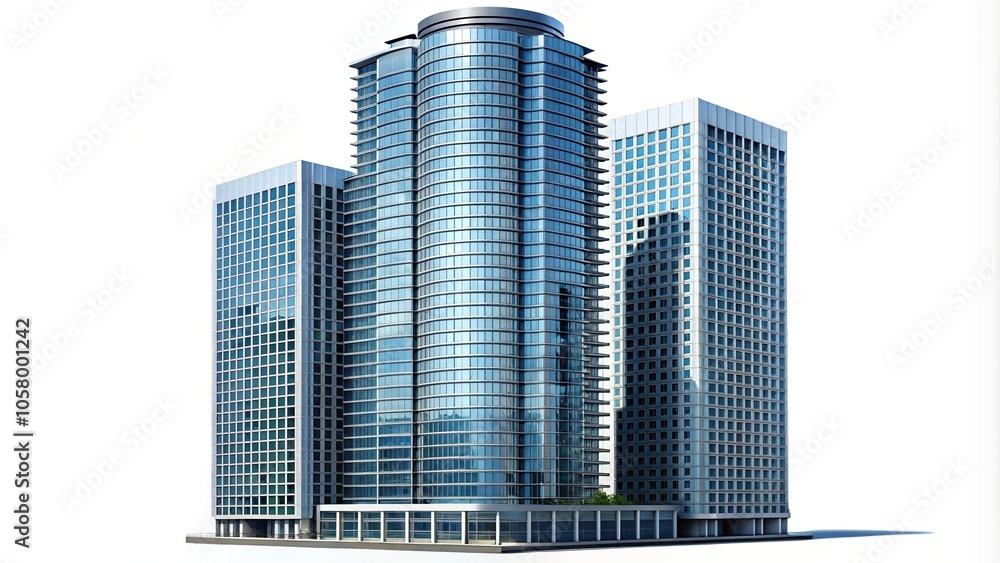 Modern skyscraper isolated on white Modern skyscraper isolated on white