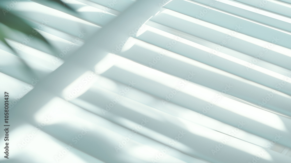 Obraz premium Sunlight filtering through blinds, minimalistic close up shot