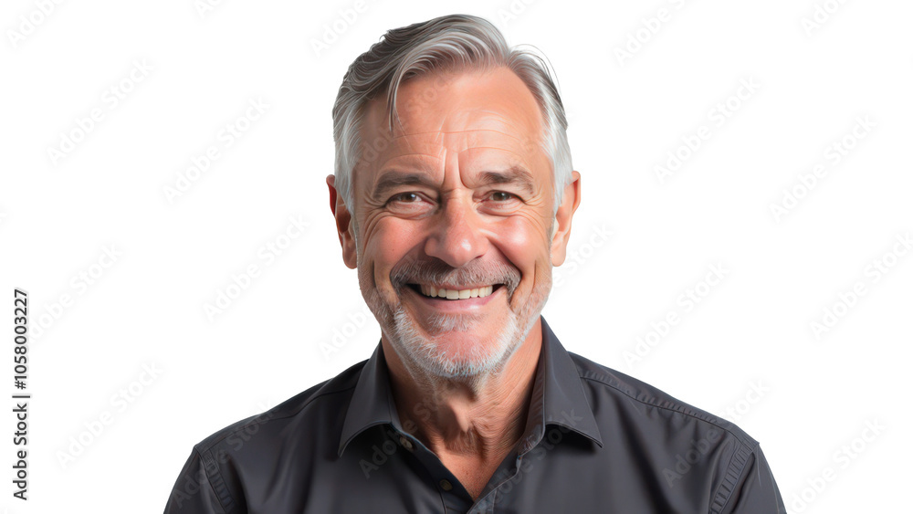 Portrait of a smiling old senior man, stylish mature man, looking at camera, happy face, isolated on transparent background, horizontal Portrait of a smiling old senior man, stylish mature man, looking at camera, happy face, isolated on transparent background, horizontal