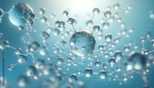 Wallpaper Mural Single Transparent Molecule on Aqua background,generative ai Torontodigital.ca