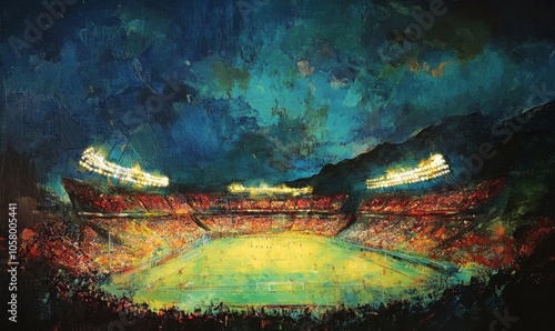 Football stadium in lights