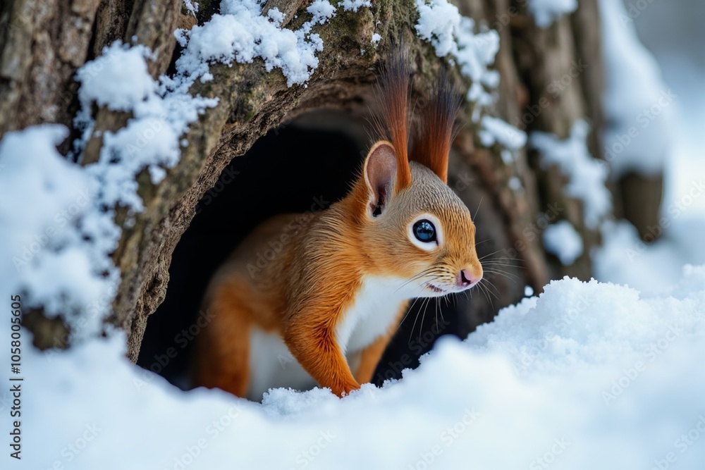 squirrel on the snow squirrel on the snow