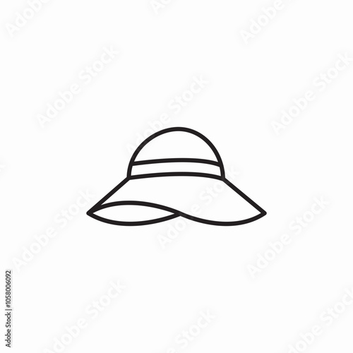 female summer hat icon sign vector