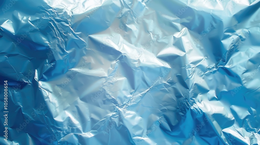 Obraz premium Blue foil background, metallic backdrop