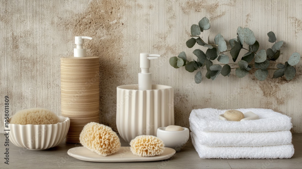 Elegant Minimalist Spa Arrangement with Natural Elements Elegant Minimalist Spa Arrangement with Natural Elements
