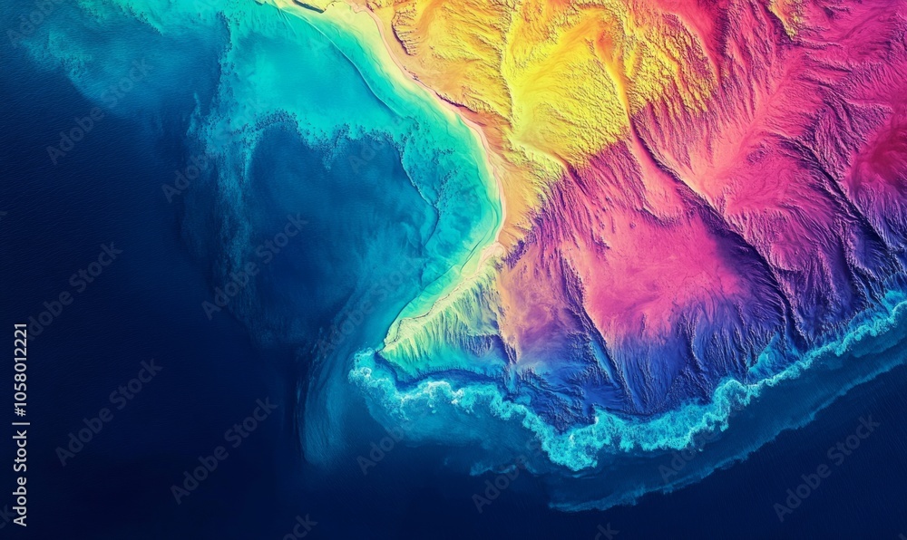 Dynamic heatmap of a river delta, showing temperature gradients in the ...