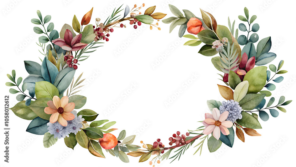Fototapeta premium Botanical Bliss - Floral Wreath Design