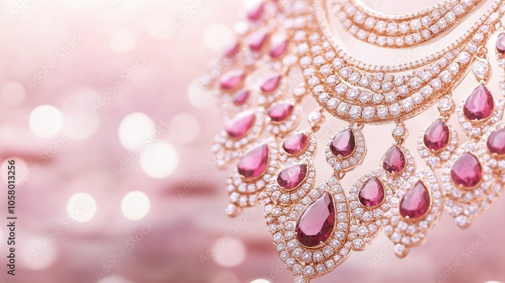 Elegant Pink Gemstone Jewelry Close-Up Elegant Pink Gemstone Jewelry Close-Up