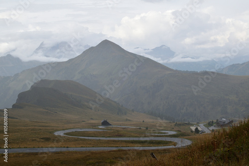 misty mountain winding road