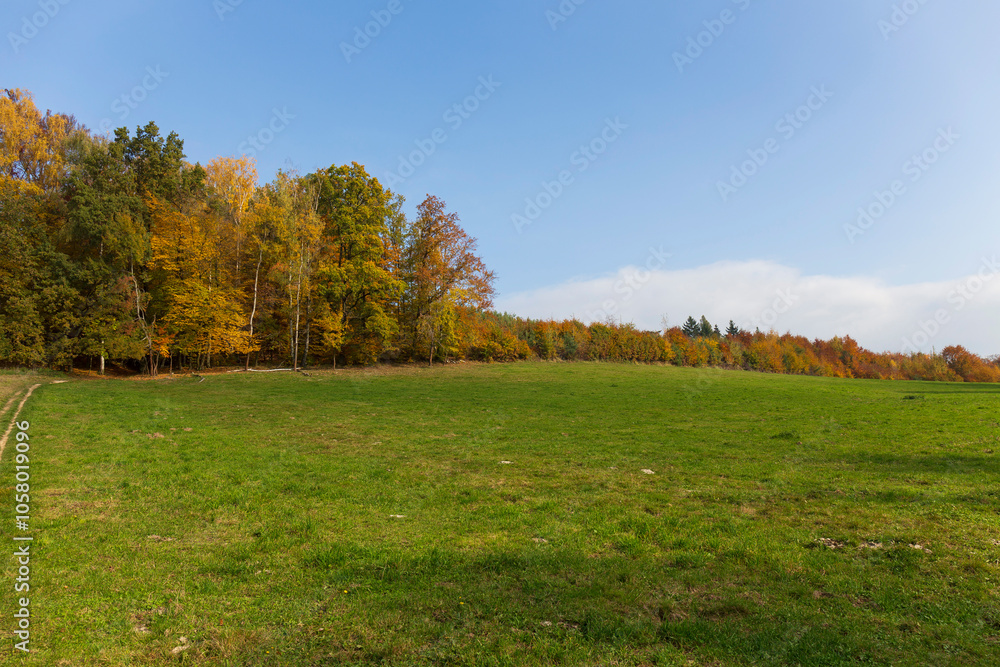 Colorful autumn Landscape in Bohemian Paradise, Czech Republic