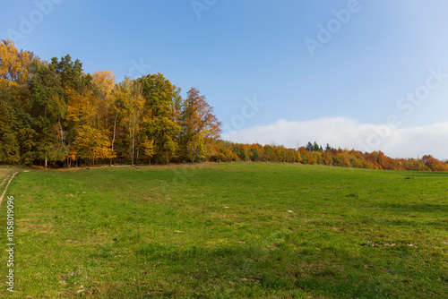 Obraz na płótnie Colorful autumn Landscape in Bohemian Paradise, Czech Republic w salonie