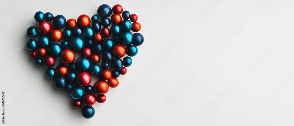 Colorful Balls Arranged in Heart Shape on White Background Colorful Balls Arranged in Heart Shape on White Background