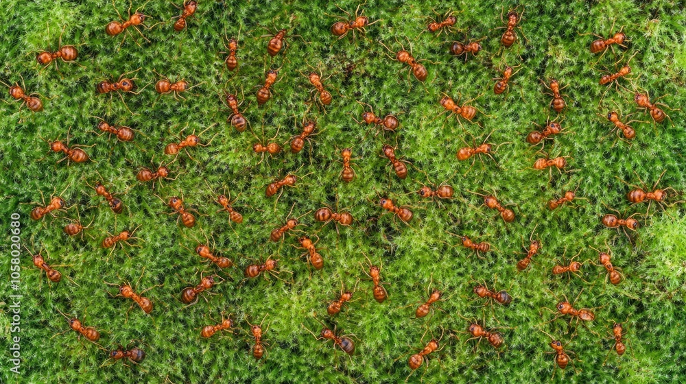 Busy Ants Crawling on Green Surface Busy Ants Crawling on Green Surface