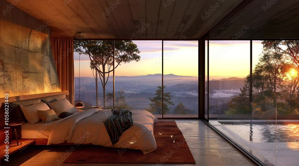 Cozy bedroom interior with window view of sunset over mountain landscape, creating a warm and relaxing ambiance
Seamless looping 4k time-lapse virtual video animation Generated AI Cozy bedroom interior with window view of sunset over mountain landscape, creating a warm and relaxing ambiance
Seamless looping 4k time-lapse virtual video animation Generated AI
